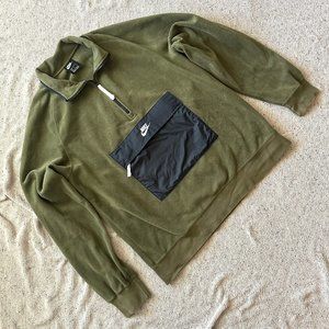 Nike Anorak Pullover 1/4 Zip Fleece Green Large Men